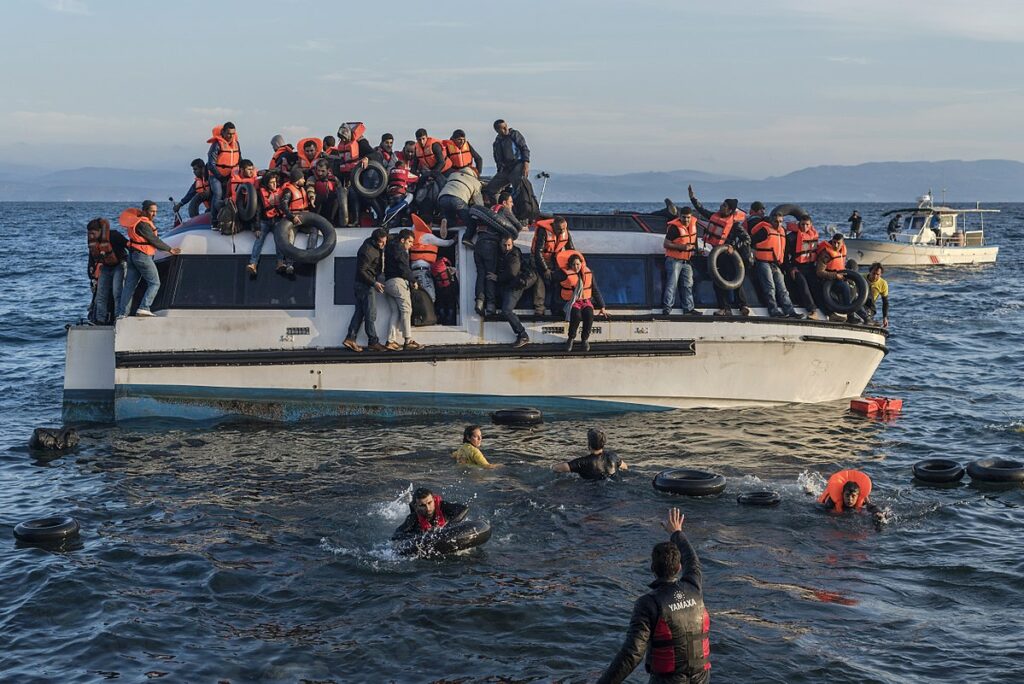 refugee boat greece