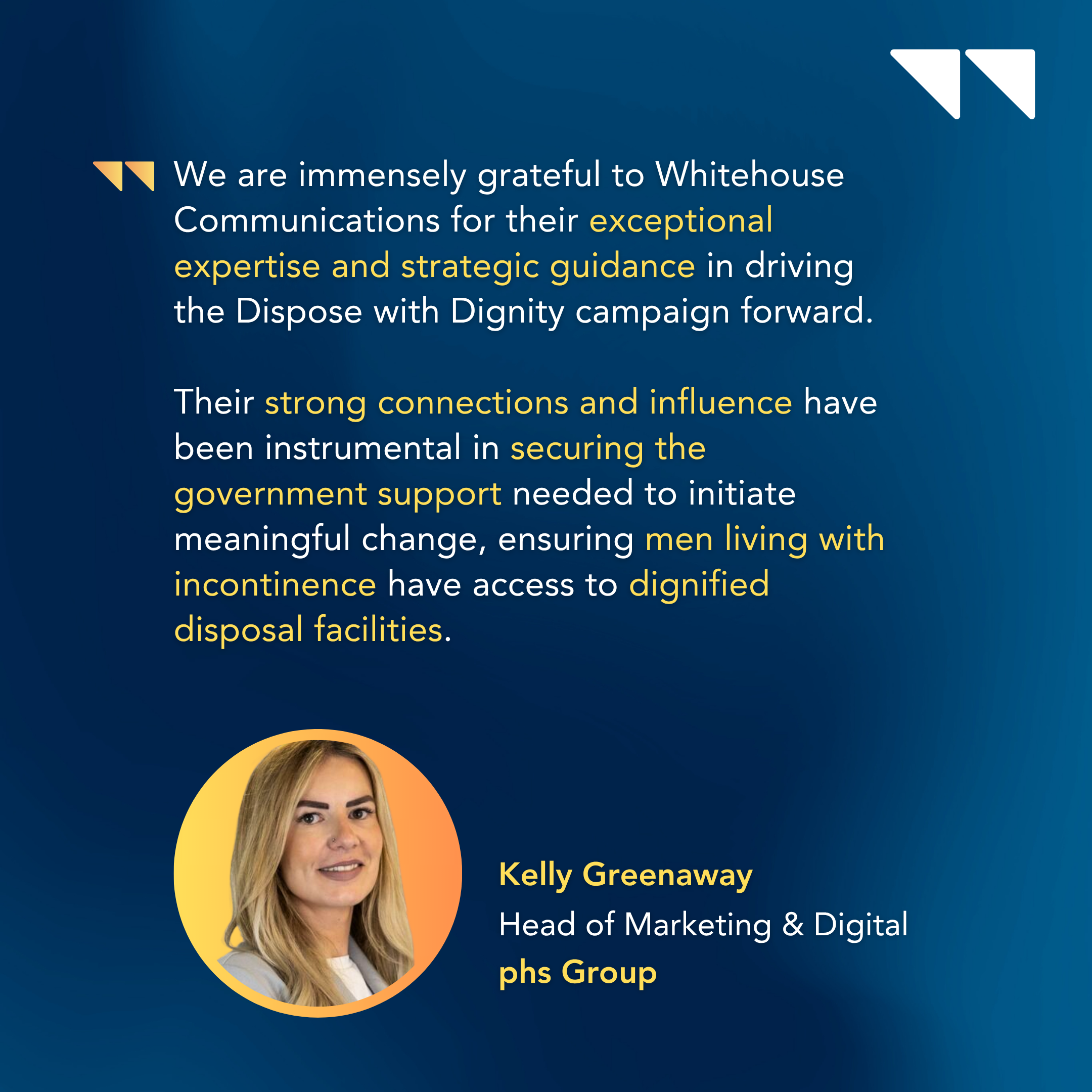 Dispose with Dignity Testimonial 2 | Whitehouse Communications