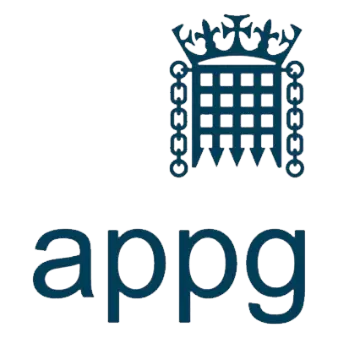 Appg-logo | Whitehouse Communications APPG logo: blue castle crest above the lowercase word 'appg'.
