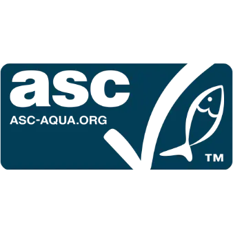 Aquaculture-Stewardship-Council copy | Whitehouse Communications ASC logo on a dark blue banner with a stylized leaf icon to the right.
