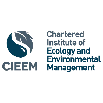 CIEEM | Whitehouse Communications Logo with an abstract blue circular symbol on the left and stacked blue text to the right, including the phrase 'Energy and Environmental Management'