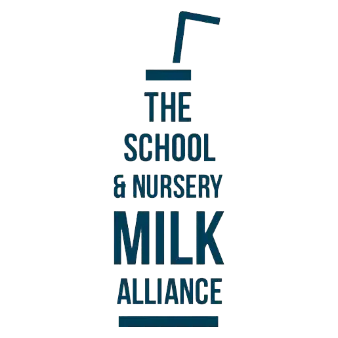 SNMA | Whitehouse Communications Logo for The School and Nursery Milk Alliance, featuring a blue milk bottle outline and the organization's name.