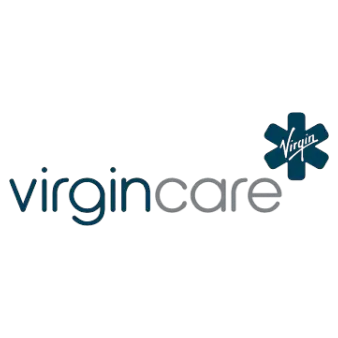 Virgin Care | Whitehouse Communications Virgin Care logo with blue starburst emblem to the right.