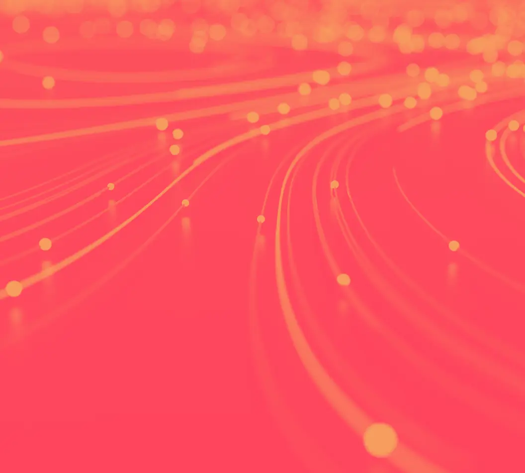 iStock-12548257332x | Whitehouse Communications Abstract red-orange background with glowing curved lines and dots suggesting data streams and connectivity.