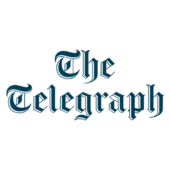 the_telegraph-logo | Whitehouse Communications The Telegraph logo in dark blue Gothic font format.