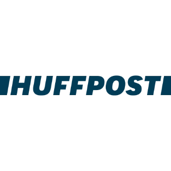 huffpost-logo | Whitehouse Communications HUFFPOST logo: bold blue wordmark on a black background.