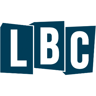 lbc-logo | Whitehouse Communications LBC logo with white letters L, B, and C on overlapping dark blue tiles.